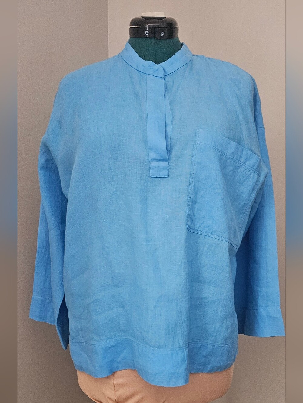 Eileen Fisher Sky Blue Linen Shirt